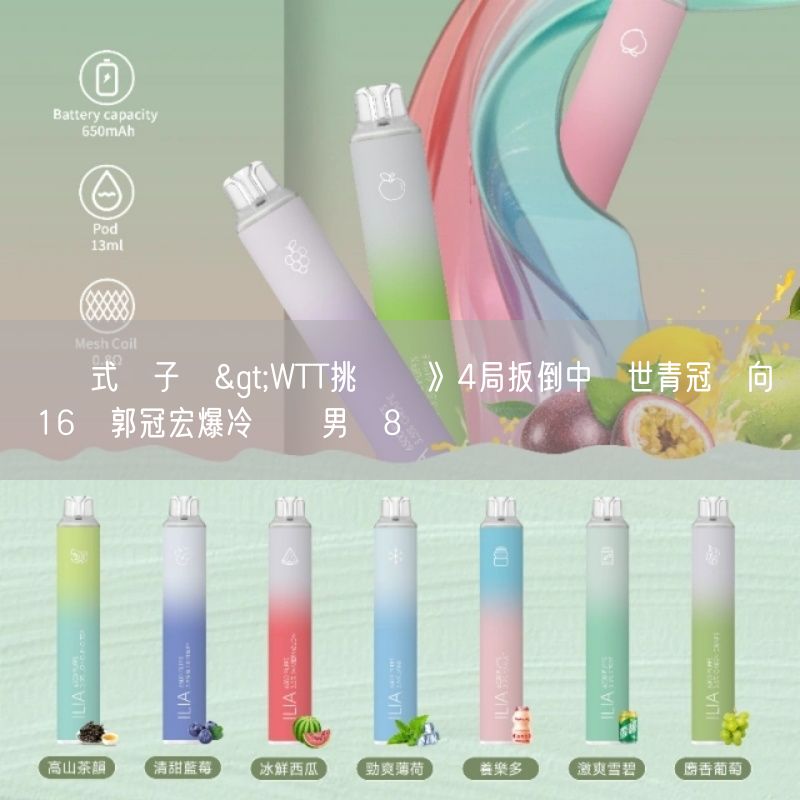 拋棄式電子煙>WTT挑戰賽》4局扳倒中國世青冠軍向鵬 16歲郭冠宏爆冷殺進男單8強